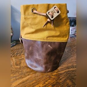 Canvas and leather small project bag